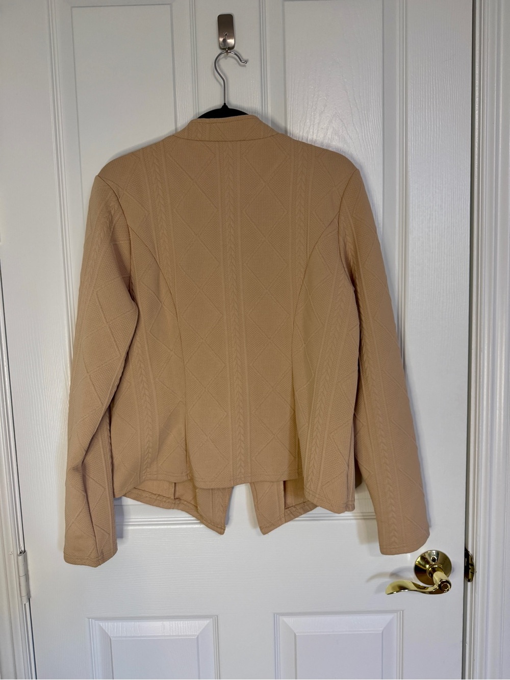 Beige Textured Knit Button-Front Jacket - Picture 8 of 8